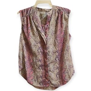 Worthington Multicolor Snake Print Blouse